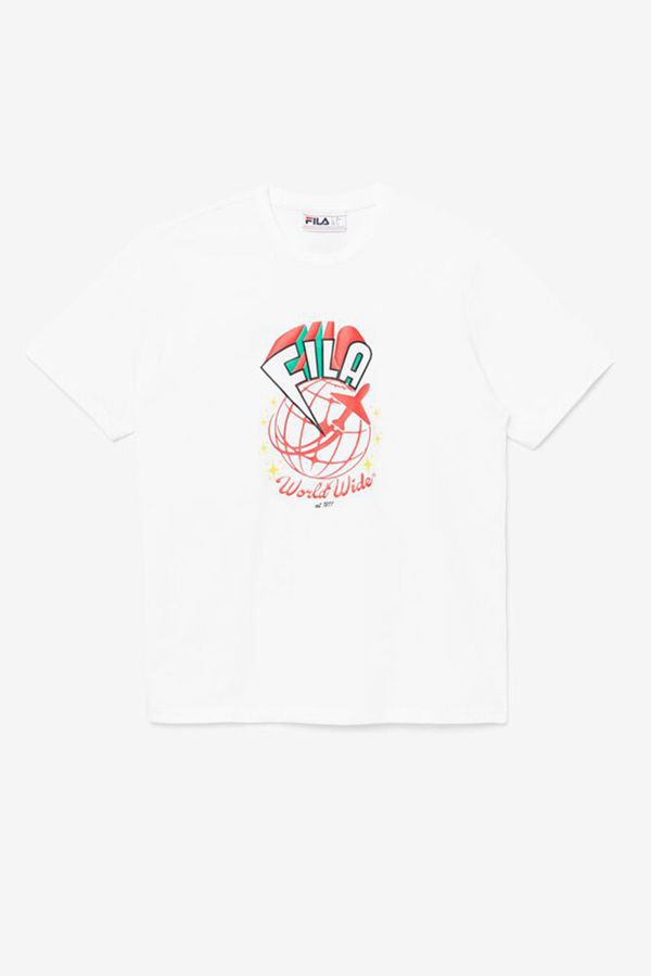 Fila Ryland Sleeve Men's Tee - White,NZ 96-36197